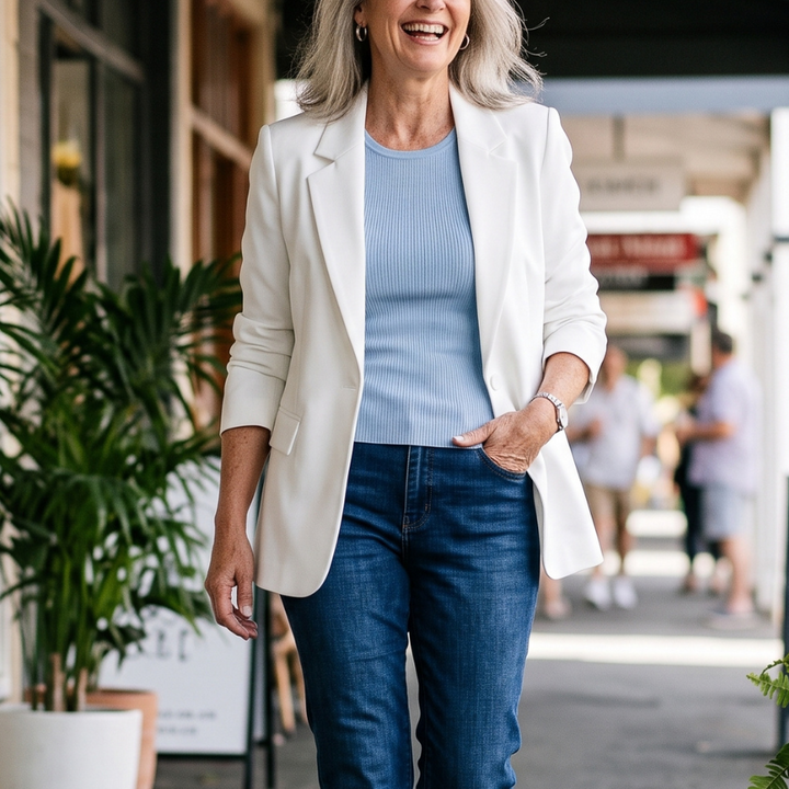 Charlotte | Blazer with Notched Lapel and Single Button