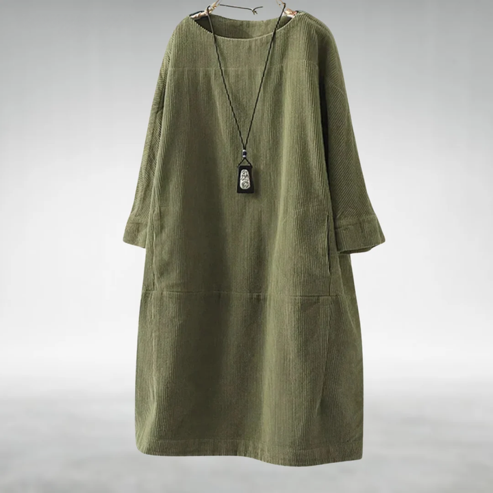 Amy | Relaxed Corduroy Midi Dress