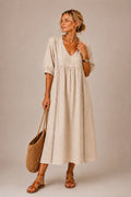 Linnea | Lace-Trim Maxi Dress