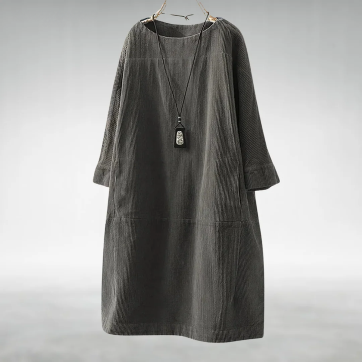 Amy | Relaxed Corduroy Midi Dress