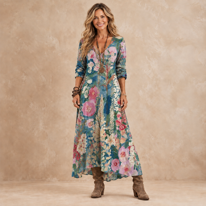 Elowen | Painted Floral Maxi Dress
