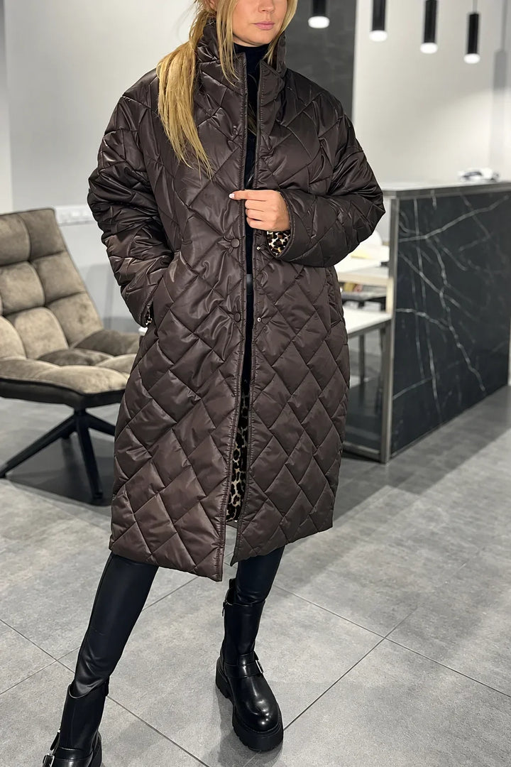 Kendall | Quilted Leopard-Lined Coat