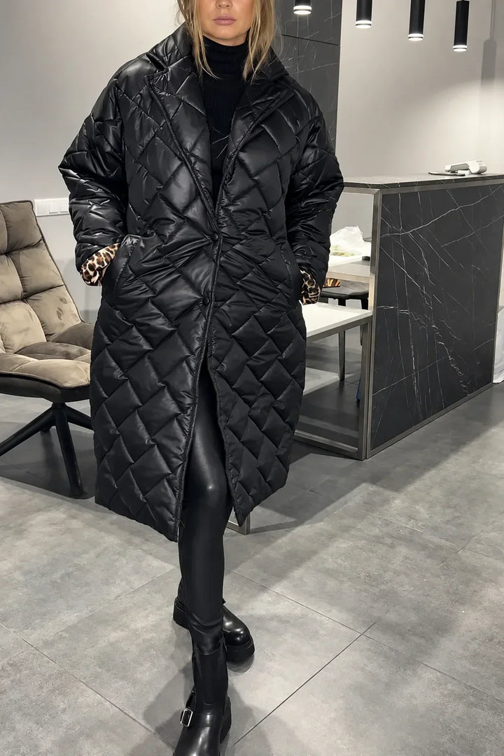 Kendall | Quilted Leopard-Lined Coat